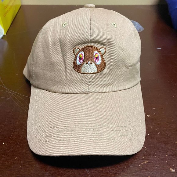 Ye Mens Beige Adjustable Strapback Ye Bear Dad Hat Lovely Baseball Cap Size OS - Picture 1 of 2